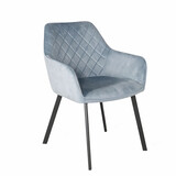Lizzely Garden & Living Eetkamerstoel met armleuning Yurgan velvet blauw eetstoel