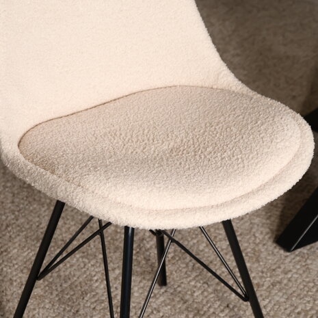 Lizzely Garden & Living Eetkamerstoel Viga beige teddy eetstoel