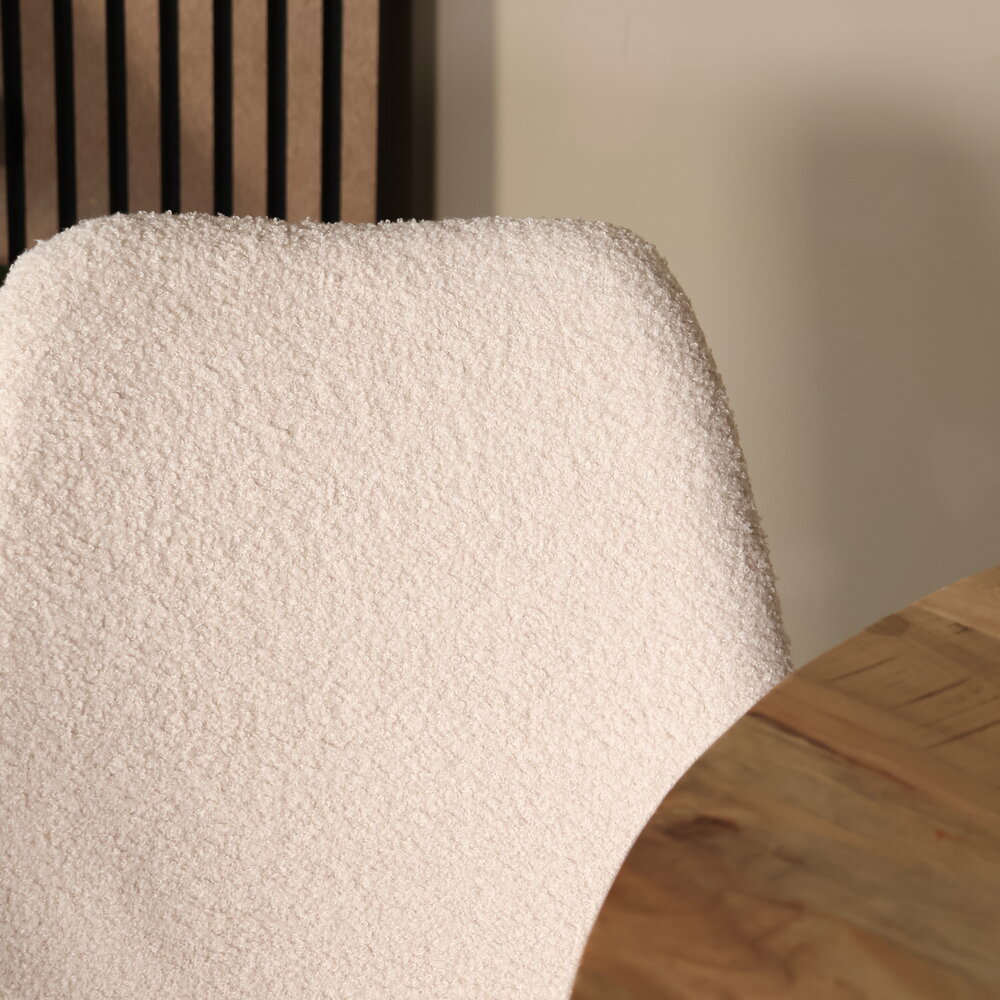 Eetkamerstoel Viga beige teddy eetstoel