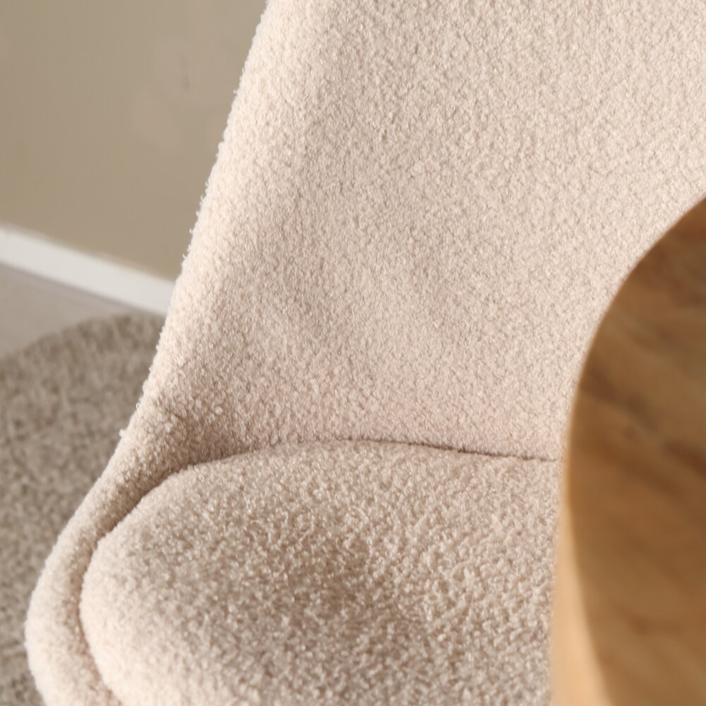 Eetkamerstoel Viga beige teddy eetstoel