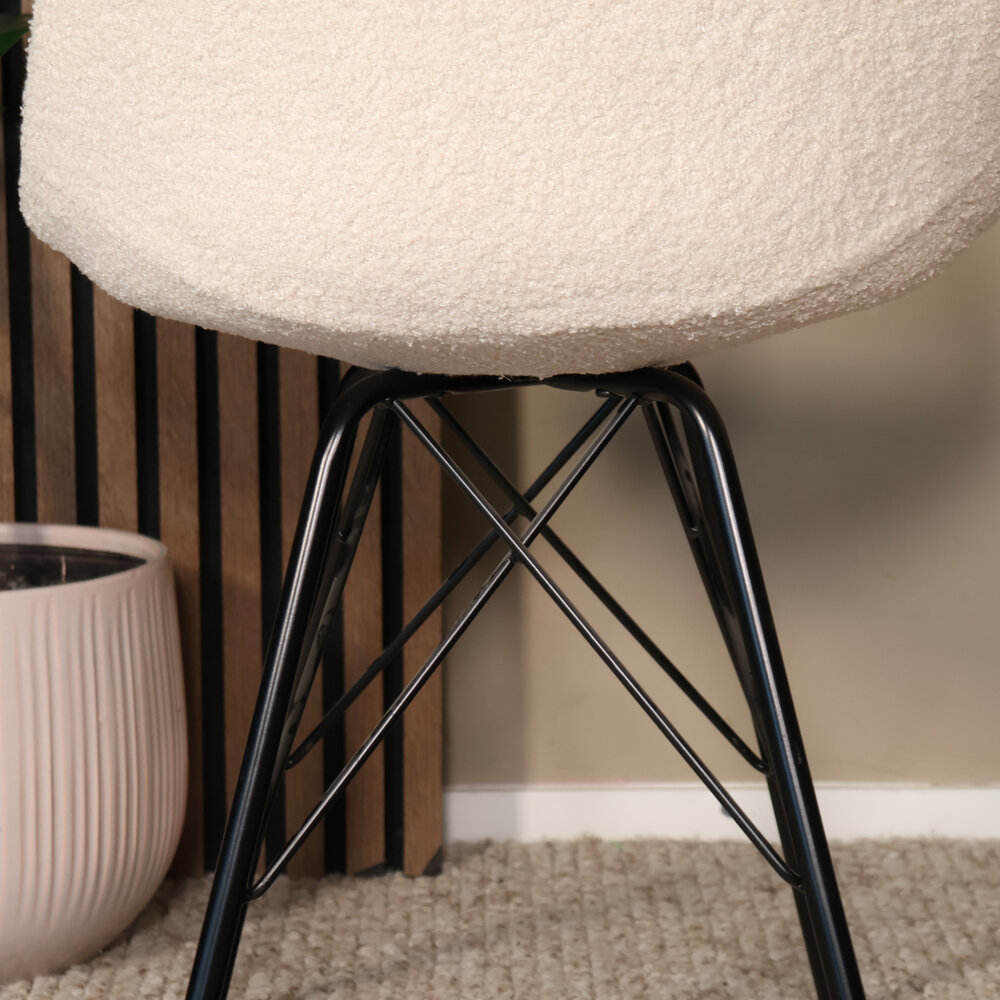 Eetkamerstoel Viga beige teddy eetstoel