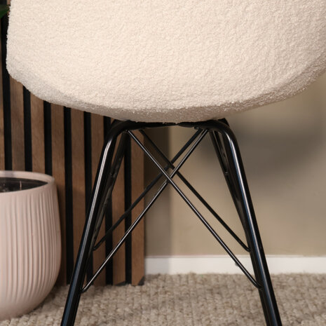 Lizzely Garden & Living Eetkamerstoel Viga beige teddy eetstoel