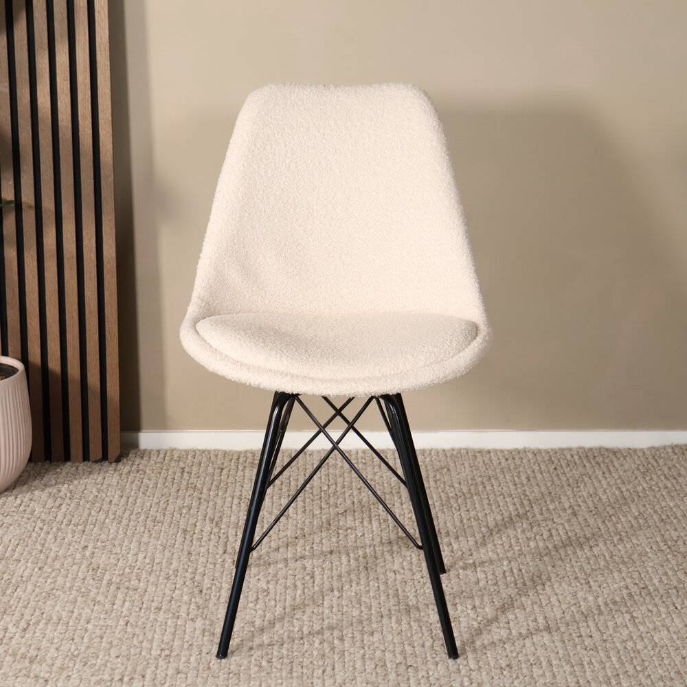 Eetkamerstoel Viga beige teddy eetstoel