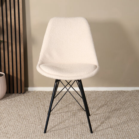 Lizzely Garden & Living Eetkamerstoel Viga beige teddy eetstoel