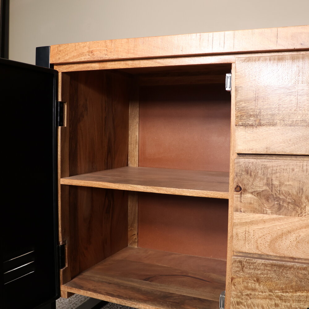 Dressoir mangohout Jazzy bruin industrieel 180x85cm