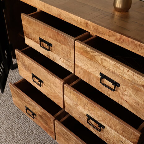 Lizzely Garden & Living Dressoir mangohout Jazzy bruin industrieel 180x85cm
