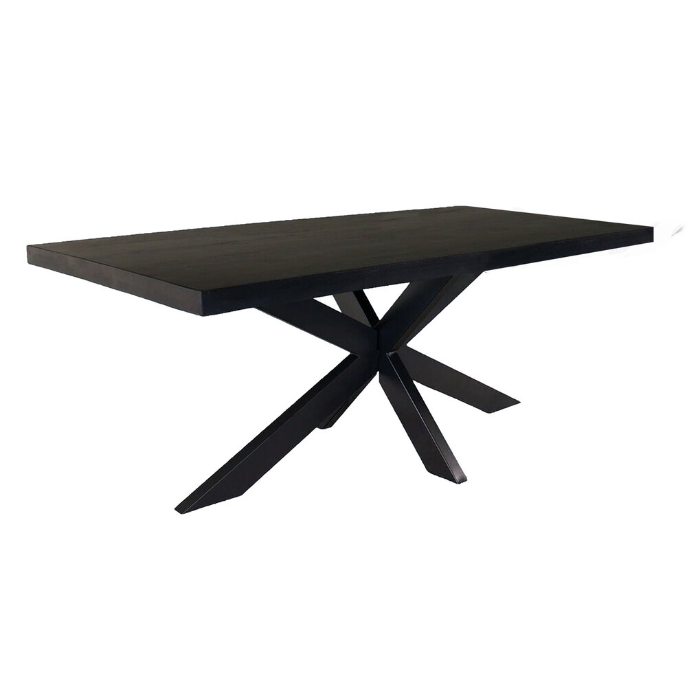 Eettafel langwerpig mangohout 200cm zwart John langwerpige tafel duurzaam mango eetkamertafel