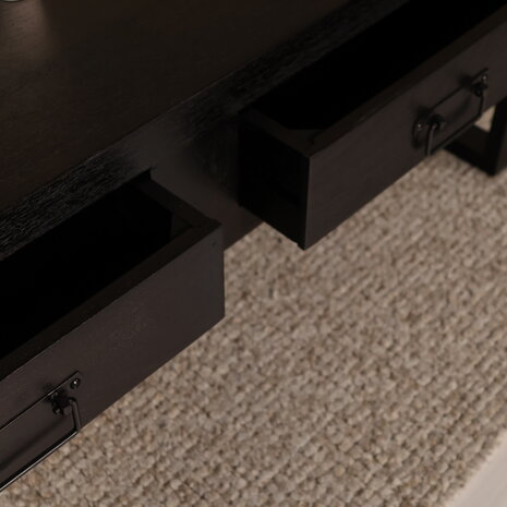 Lizzely Garden & Living Salontafel industrieel mangohout Kai zwart 125cm side table