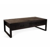 Lizzely Garden & Living Salontafel industrieel mangohout Kai zwart 125cm side table