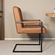 Lizzely Garden & Living Eetkamerstoel met armleuning Timor cognac microvezel eetstoel