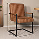 Lizzely Garden & Living Eetkamerstoel met armleuning Timor cognac microvezel eetstoel