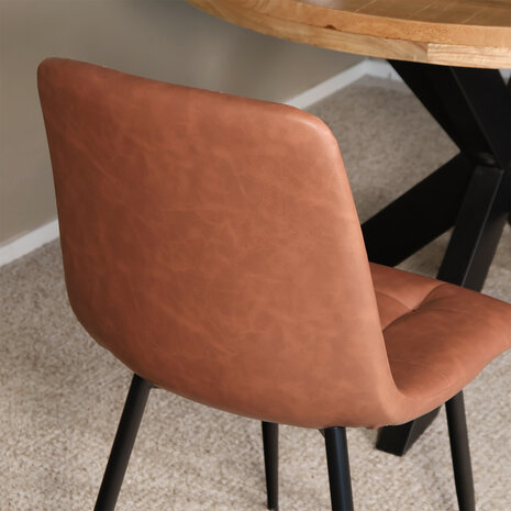 Lizzely Garden & Living Eetkamerstoel Catoo cognac kunstleder eetstoel