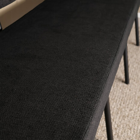 Lizzely Garden & Living Eetkamerbank Wendy 200cm zwart stof eetbank Lizzely Garden & Living Eetkamerbank Wendy 200cm zwart stof eetbank
