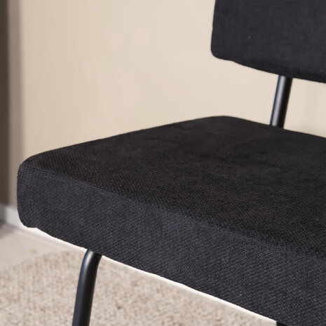 Lizzely Garden & Living Eetkamerbank Wendy 200cm zwart stof eetbank Lizzely Garden & Living Eetkamerbank Wendy 200cm zwart stof eetbank