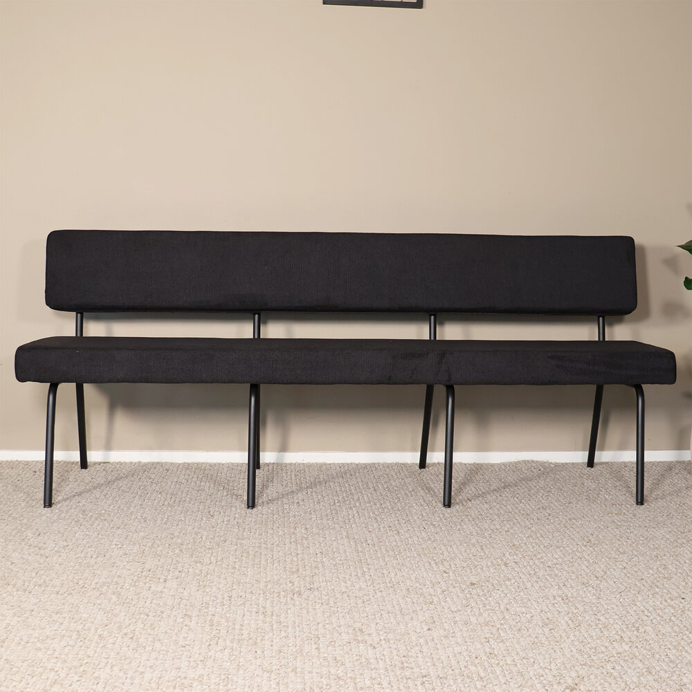 Eetkamerbank Wendy 200cm zwart stof eetbank Eetkamerbank Wendy 200cm zwart stof eetbank
