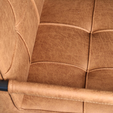 Lizzely Garden & Living Eetkamerstoel met armleuning Indy cognac microvezel eetstoel