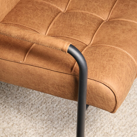 Lizzely Garden & Living Eetkamerstoel met armleuning Indy cognac microvezel eetstoel