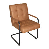 Lizzely Garden & Living Eetkamerstoel met armleuning Indy cognac microvezel eetstoel