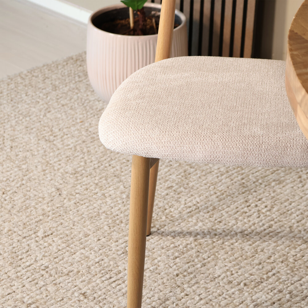 Eetkamerstoel Reika lichtbruin Japandi beige eetstoel