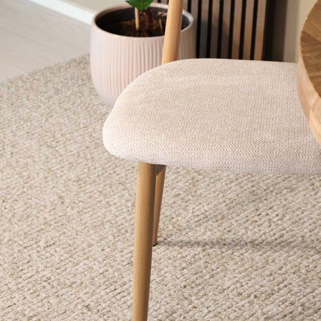 Lizzely Garden & Living Eetkamerstoel Reika lichtbruin Japandi beige eetstoel