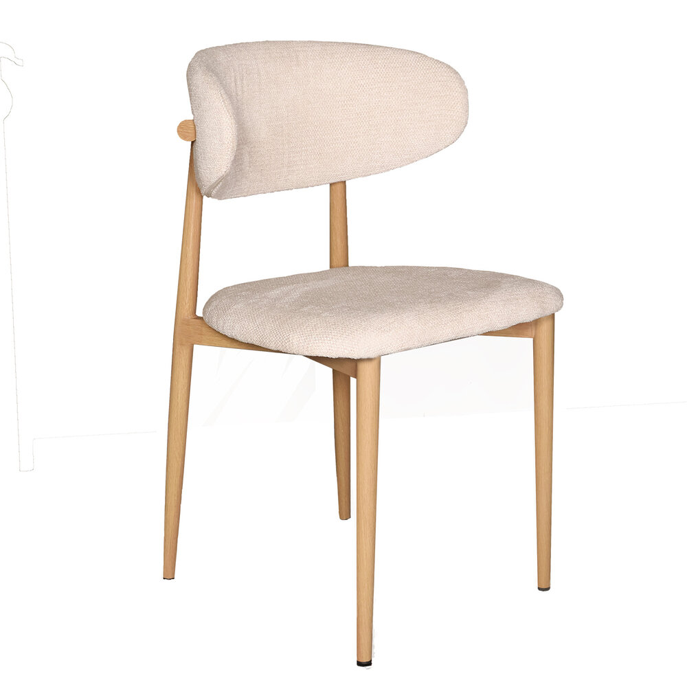 Eetkamerstoel Reika lichtbruin Japandi beige eetstoel