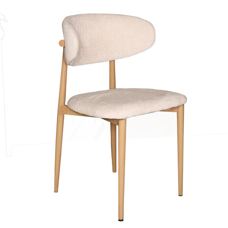 Lizzely Garden & Living Eetkamerstoel Reika lichtbruin Japandi beige eetstoel