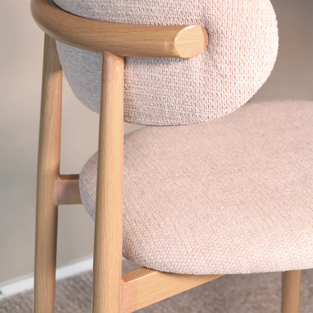 Barkruk Japandi beige Reika lichtbruin