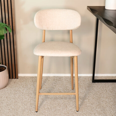 Lizzely Garden & Living Barkruk Japandi beige Reika lichtbruin