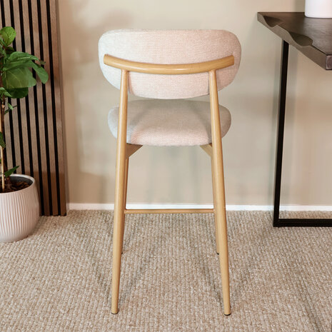 Lizzely Garden & Living Barkruk Japandi beige Reika lichtbruin