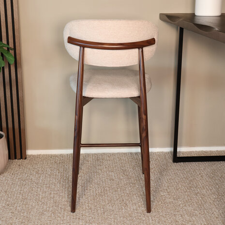 Lizzely Garden & Living Barkruk Japandi beige Reika walnoot