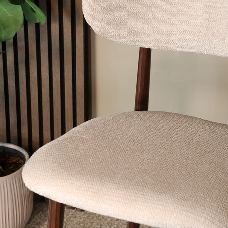 Lizzely Garden & Living Barkruk Japandi beige Reika walnoot