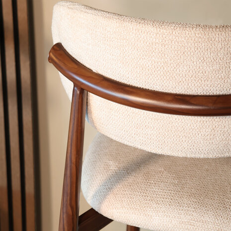 Lizzely Garden & Living Barkruk Japandi beige Reika walnoot