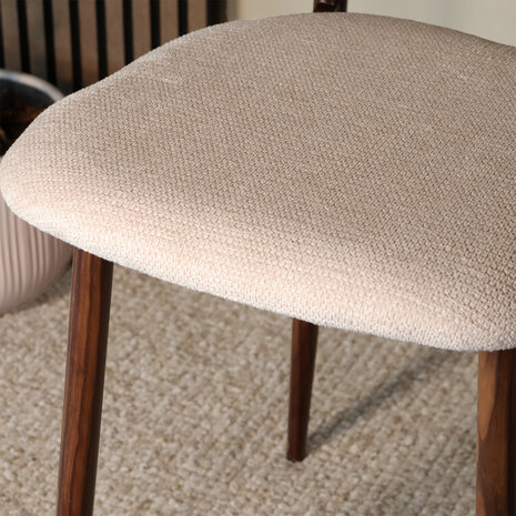 Lizzely Garden & Living Barkruk Japandi beige Reika walnoot