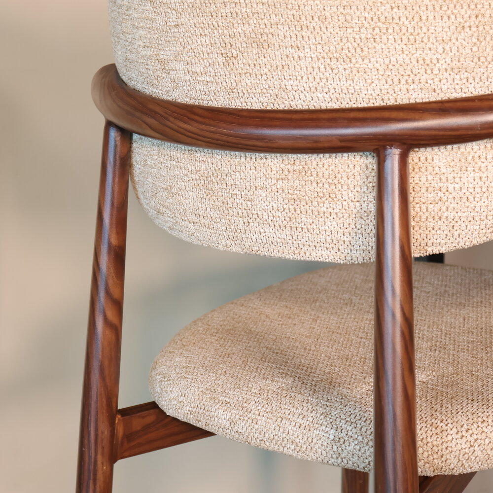 Barkruk Japandi bruin Reika walnoot