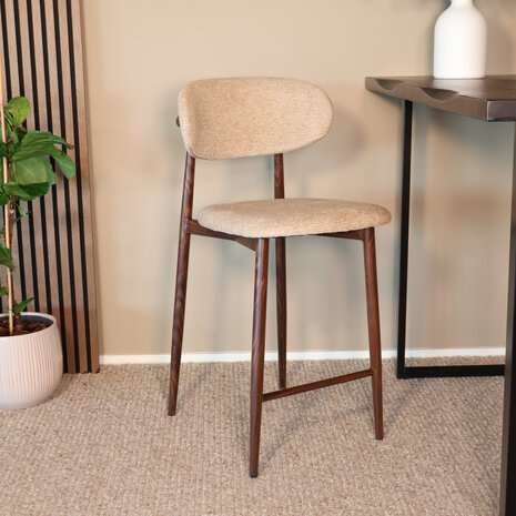 Lizzely Garden & Living Barkruk Japandi bruin Reika walnoot