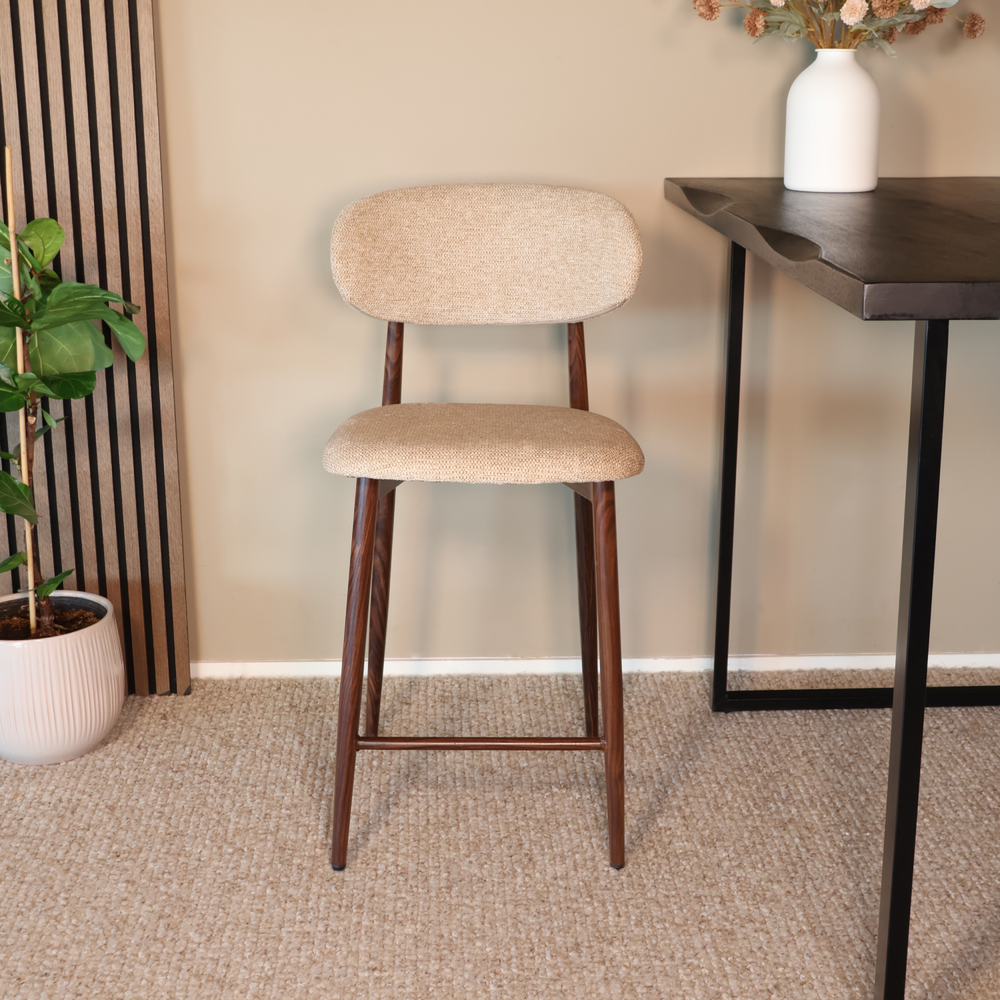 Barkruk Japandi bruin Reika walnoot