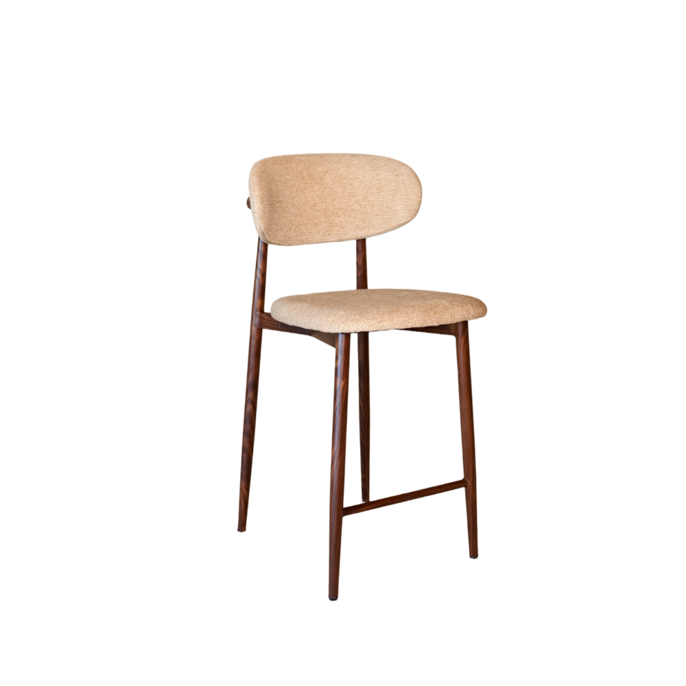 Barkruk Japandi bruin Reika walnoot