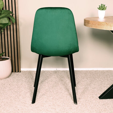 Lizzely Garden & Living Eetkamerstoel Simpy donkergroen velvet eetstoel