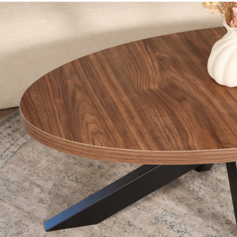 Lizzely Garden & Living Salontafel ovaal melamine bruin Denzel 120cm