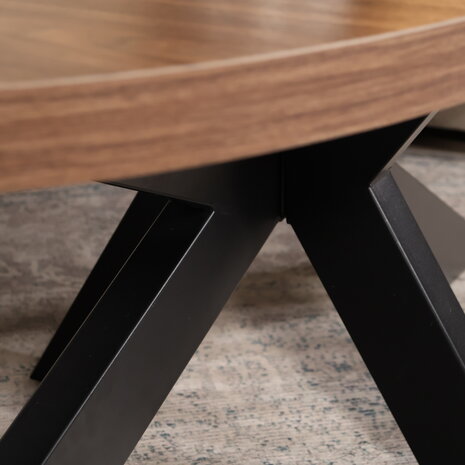 Lizzely Garden & Living Salontafel ovaal melamine bruin Denzel 120cm