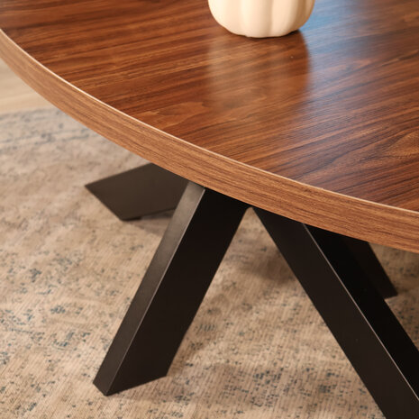 Lizzely Garden & Living Salontafel ovaal melamine bruin Denzel 120cm