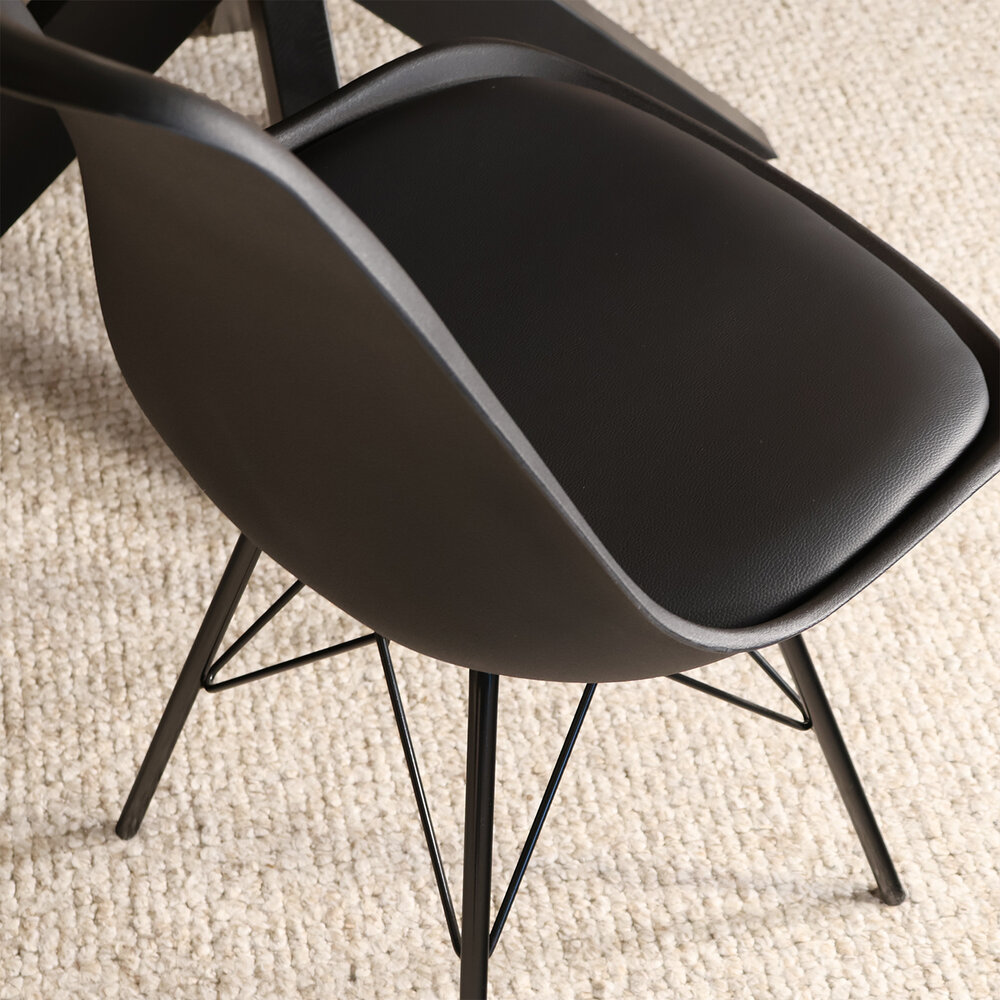 Eetkamerstoel Avy met zitvulling zwart eetstoel