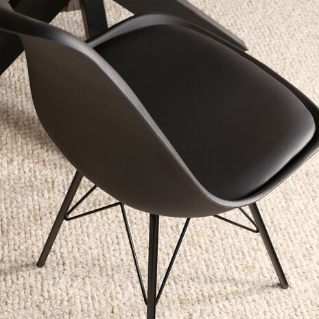 Lizzely Garden & Living Eetkamerstoel Avy met zitvulling zwart eetstoel