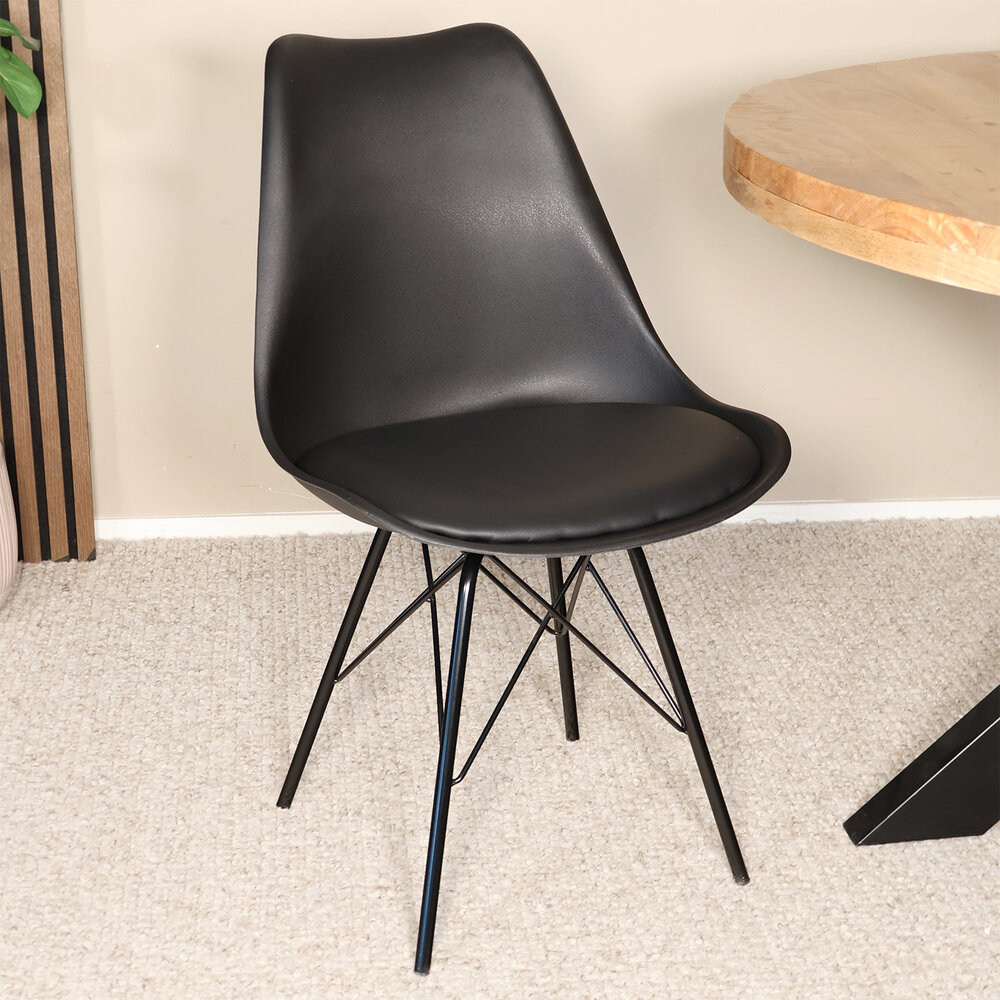 Eetkamerstoel Avy met zitvulling zwart eetstoel