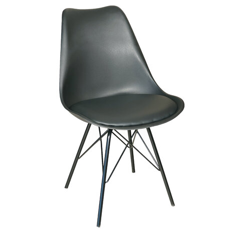 Lizzely Garden & Living Eetkamerstoel Avy met zitvulling zwart eetstoel