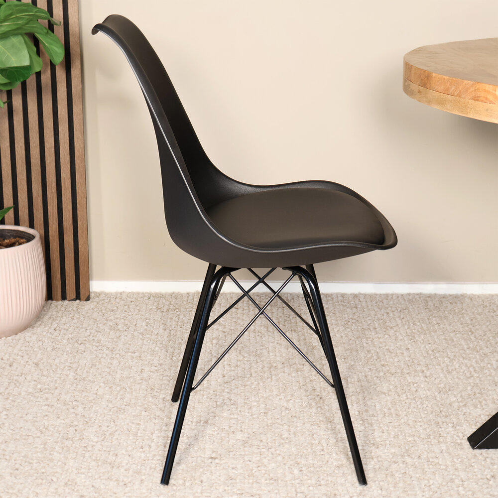 Eetkamerstoel Avy met zitvulling zwart eetstoel