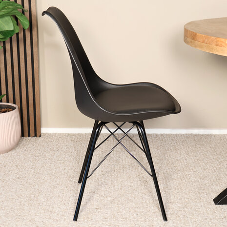 Lizzely Garden & Living Eetkamerstoel Avy met zitvulling zwart eetstoel