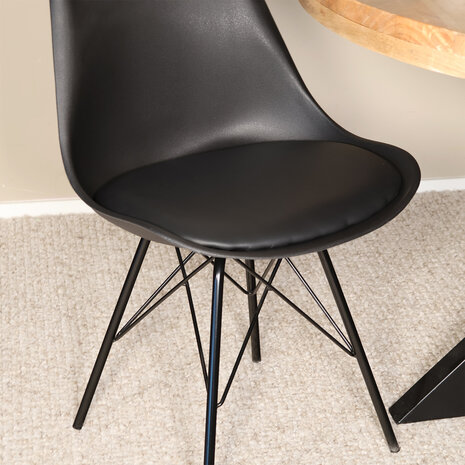 Lizzely Garden & Living Eetkamerstoel Avy met zitvulling zwart eetstoel