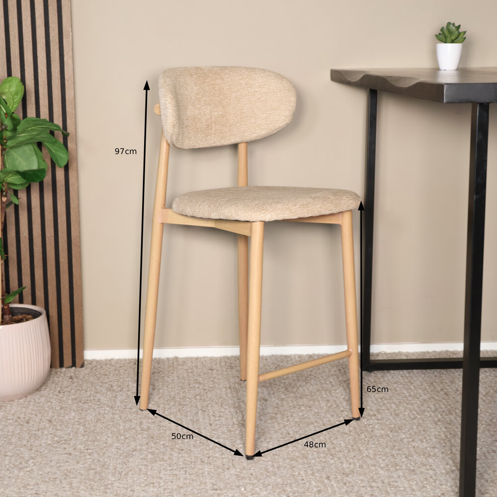 Barkruk Japandi bruin Reika lichtbruin Barkruk Japandi bruin Reika lichtbruin