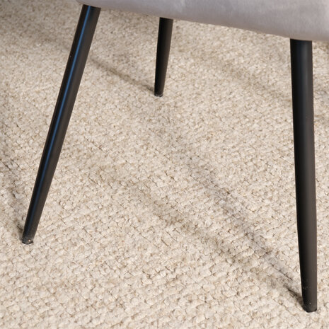 Lizzely Garden & Living Eetkamerstoel met armleuning Barbara velvet grijs eetstoel